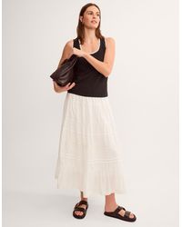 Monsoon - Maria Tiered Maxi Skirt White - Lyst