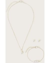 Monsoon - Girls Silver Bridesmaid Pearl Jewellery Set - Lyst
