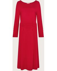 Monsoon - Sal Slash Knit Dress Red - Lyst