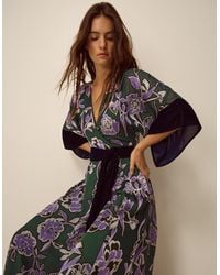 Monsoon - Willow Floral Print Midi Dress Green - Lyst