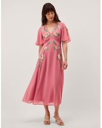 Monsoon - Cora Floral Midi Dress - Lyst