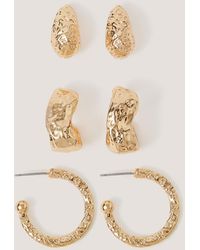 Monsoon - 3-pack Textured Hoop Earrings - Lyst