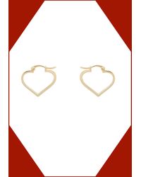 Monsoon - Anna And Nina Gold-plated Small Funky Love Heart Hoops - Lyst
