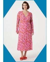 Monsoon - Fabienne Chapot Natty Wrap Midi Dress Pink - Lyst