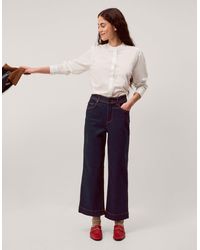 Monsoon - Hallie Cropped Wide Leg Jeans - Lyst
