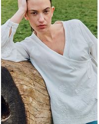 Monsoon - East Romana Hand-chikankari Embroidered Top White - Lyst