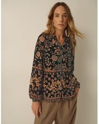 Monsoon - Hollie Floral Devoré Velvet Shirt Green - Lyst