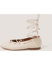 Monsoon - Grace Ghillie Flats Ivory - Lyst