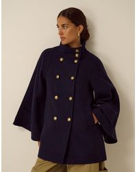Monsoon - Frida Funnel Neck Cape Coat - Lyst