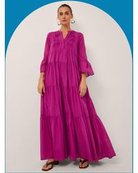 Monsoon - Devotion Twins Ocean Voile Maxi Dress Pink - Lyst