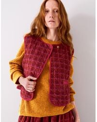 Monsoon - East Karina Quilted Corduroy Gilet Orange - Lyst
