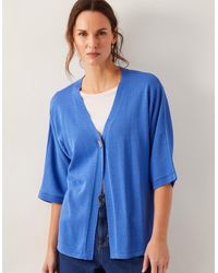 Monsoon - Beth Single Button Cardigan Blue - Lyst