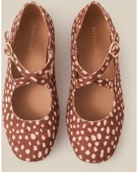 Monsoon - Dana Bambi Mary Jane Ballet Flats Natural - Lyst