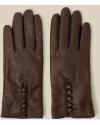 Monsoon - Lara Leather Gloves Brown - Lyst