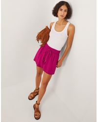 Monsoon - Paige High Waist Drawstring Shorts Pink - Lyst