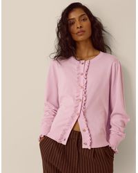 Monsoon - Ruby Frill Cardigan Pink - Lyst