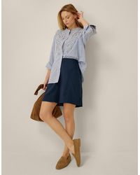 Monsoon - Bridget High Waisted Shorts Blue - Lyst