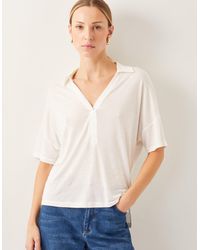 Monsoon - Cara Collar Jersey T-shirt Ivory - Lyst