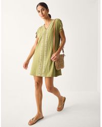 Monsoon - Julie Embroidered Mini Kaftan Dress - Lyst