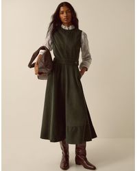 Monsoon - Ella Sleeveless Corduroy Midi Dress Green - Lyst