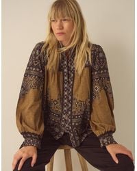 Monsoon - Branwen Floral Print Jersey Blouse Yellow - Lyst