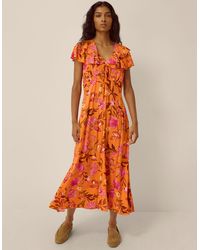 Monsoon - Leila Floral Print Midi Dress - Lyst