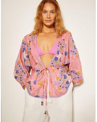 Monsoon - Mabel Shell Print Kaftan Top Orange - Lyst