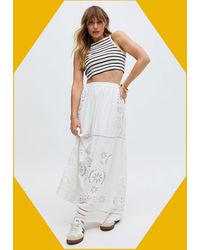 Monsoon - Raffya Georgina Cotton Maxi Skirt Cream - Lyst