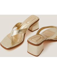 Monsoon - Tilly Toe Thong Mules Gold - Lyst