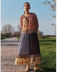 Monsoon - East Loran Patch Print Crinkle Cotton Dress Multi - Lyst