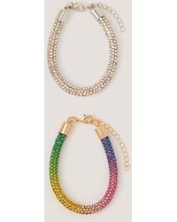 Monsoon - 2-pack Rhinestone Tube Bracelets - Lyst