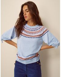 Monsoon - Fia Fair Isle Knit Jumper Blue - Lyst
