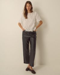 Monsoon - Libby Faux Leather Straight Leg Trousers Black - Lyst