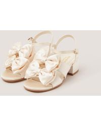 Monsoon - Double Bow Heeled Sandals Ivory - Lyst
