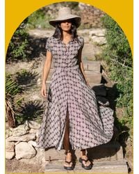 Monsoon - Lyrical Sisters Printed Maxi Shirt Dress Black - Lyst