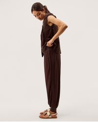 Monsoon - Reese Textured Balloon Trousers Brown - Lyst