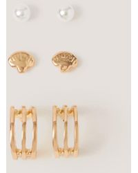 Monsoon - 3-pack Shell Stud & Hoop Earrings - Lyst