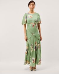 Monsoon Vali Velvet Tea Dress Green | Lyst UK