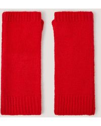 Monsoon - Yvie Knitted Wrist Warmers Red - Lyst