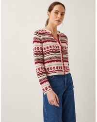 Monsoon - Juno Floral Fair Isle Cardigan - Lyst