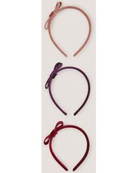 Monsoon - 3-pack Bow Velvet Headbands - Lyst