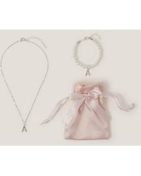 Monsoon - Initial Necklace & Bracelet Pouch Set Multi - Lyst