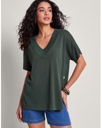Monsoon - Bel Button Knit Top Green - Lyst
