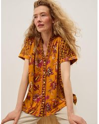 Monsoon - Zainab Floral Print Jersey Top Orange - Lyst