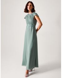 Monsoon - Women's Light Green Floral Lace Elegant Elodie Chiffon Bridesmaid Dress, Size: 12 - Lyst