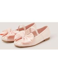 Monsoon - Bow Satin Ballet Flats Pink - Lyst