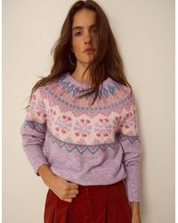 Monsoon - Frey Fair Isle Jumper Purple - Lyst