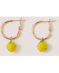 Monsoon - Lemon Charm Hoop Earrings - Lyst