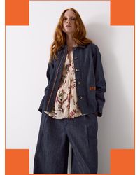 Monsoon - East Jayla Embroidered Denim Shirt Jacket Blue - Lyst