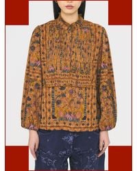 Monsoon - Antik Batik Pie Printed Jacquard Blouse Camel - Lyst